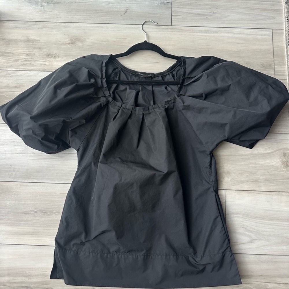 BCBGMaxAzria Black Puff Sleeve Blouse
